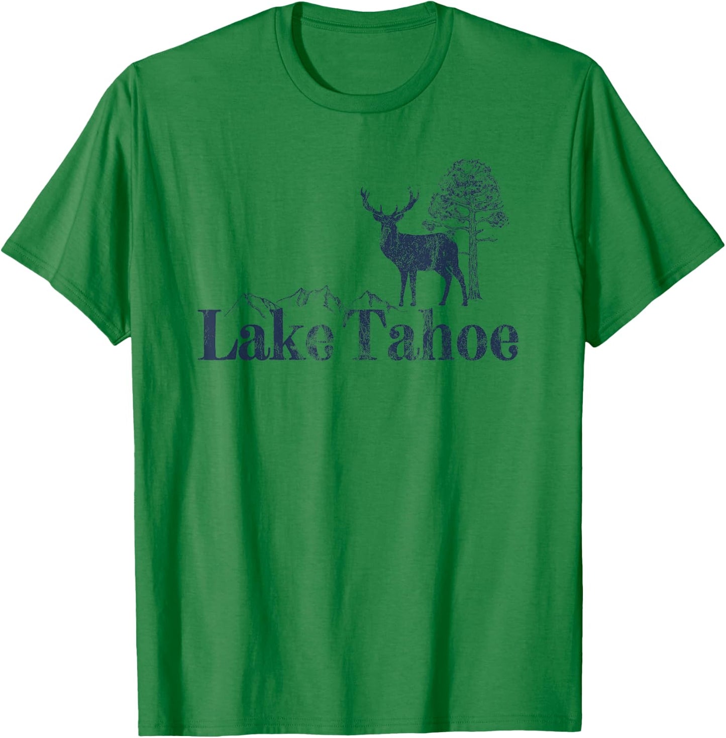 Lake Tahoe Shirt Vintage Retro Style Mountain Camping Hiking T-Shirt - T-Shirt | Irish Green