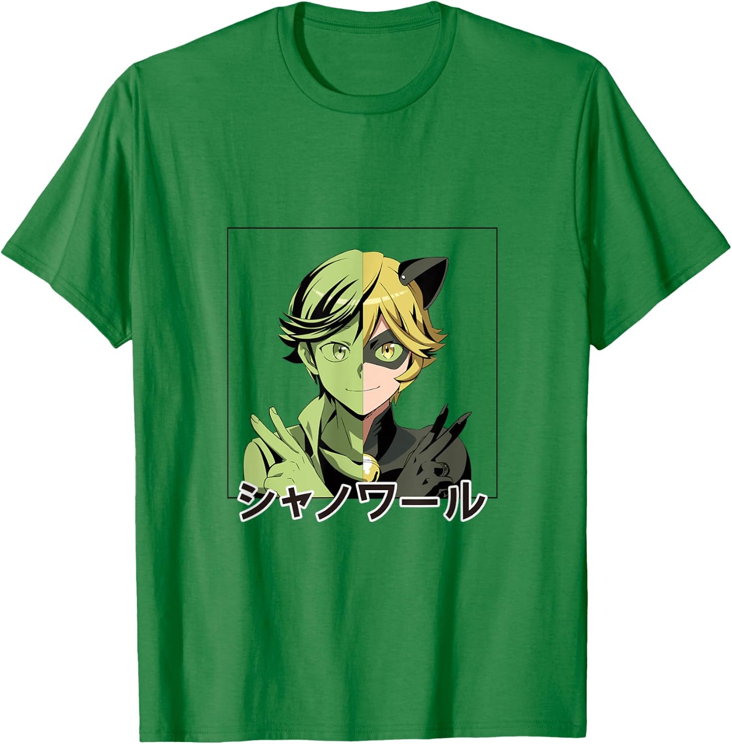 Miraculous Ladybug Manga Cat Noir T-Shirt - T-Shirt | Irish Green