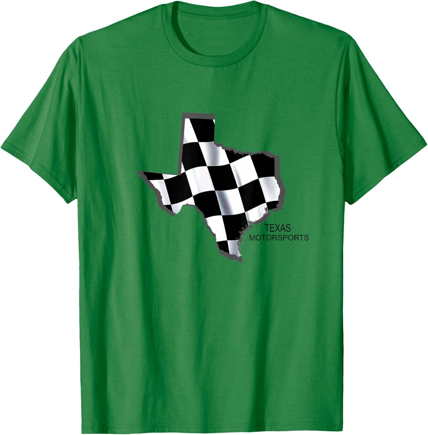 Texas Racing Speedway Checkered Race Flag T-Shirt - T-Shirt | Irish Green