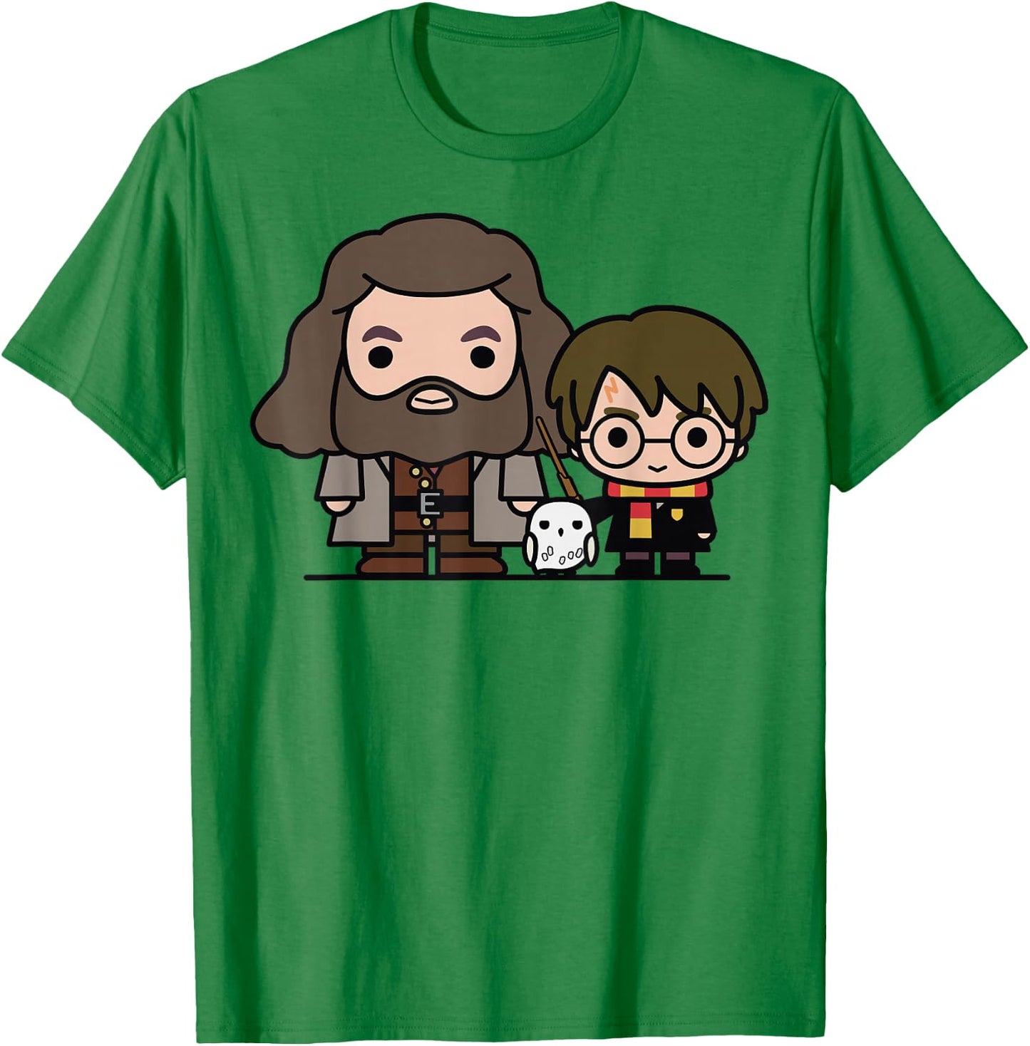 Harry Potter Hagrid Hedwig And Harry Cute Cartoon T-Shirt - T-Shirt | Irish Green