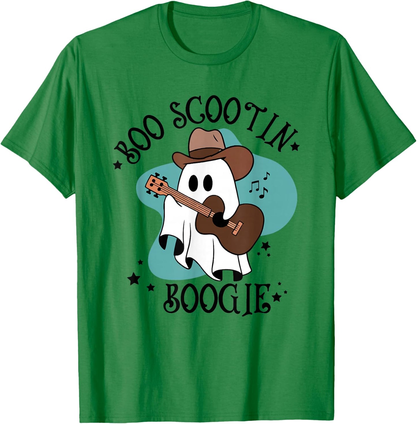 Retro Western Halloween Cowboy Cute Ghost Boo Scootin Boogie T-Shirt - T-Shirt | Irish Green
