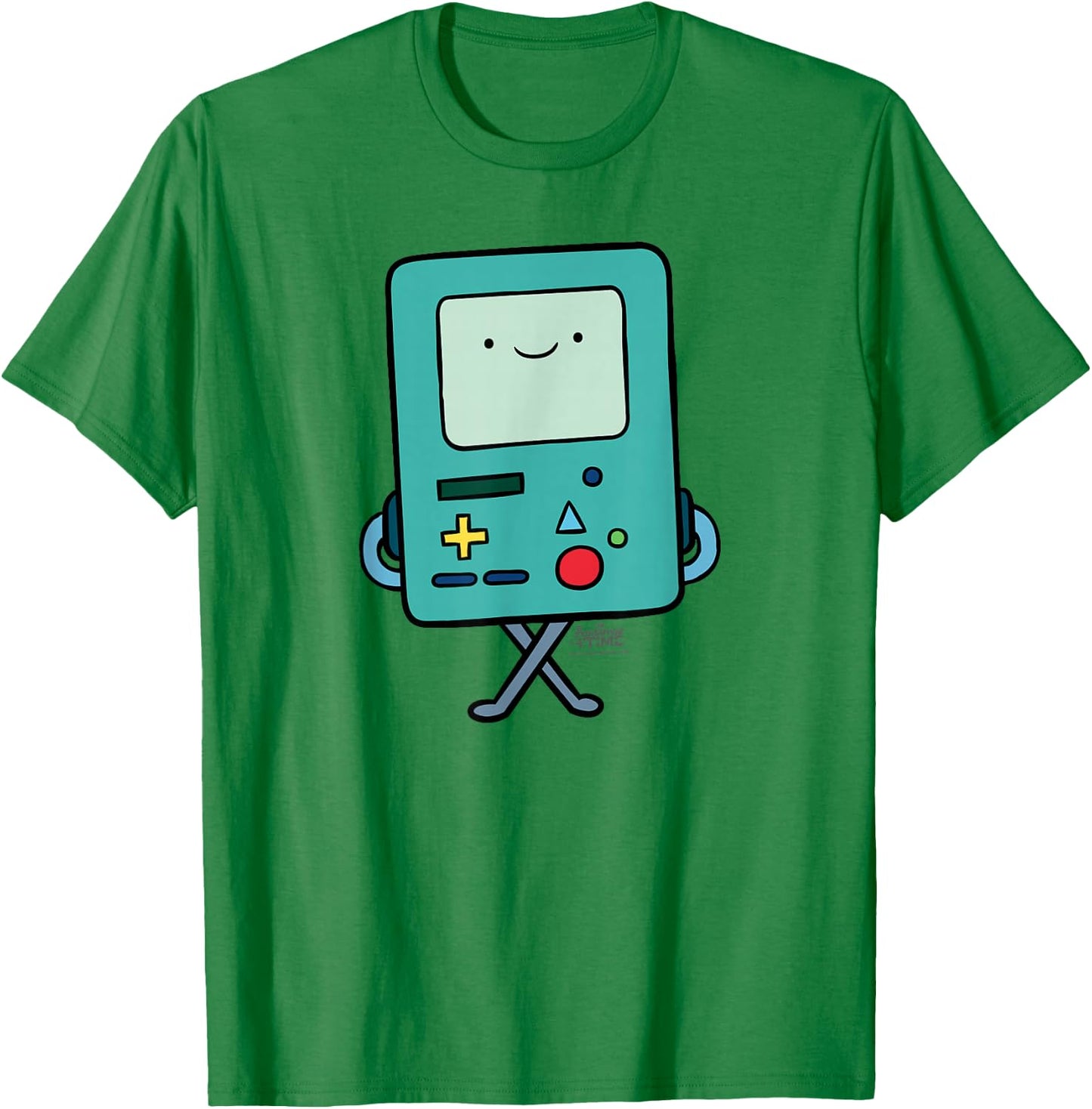 Cartoon Network Adventure Time BMO - Men's White Small Classic Fit Short Sleeve Cotton 60% Polyester 40% Modern Cartoon T-Shirt - T-Shirt | Irish Green