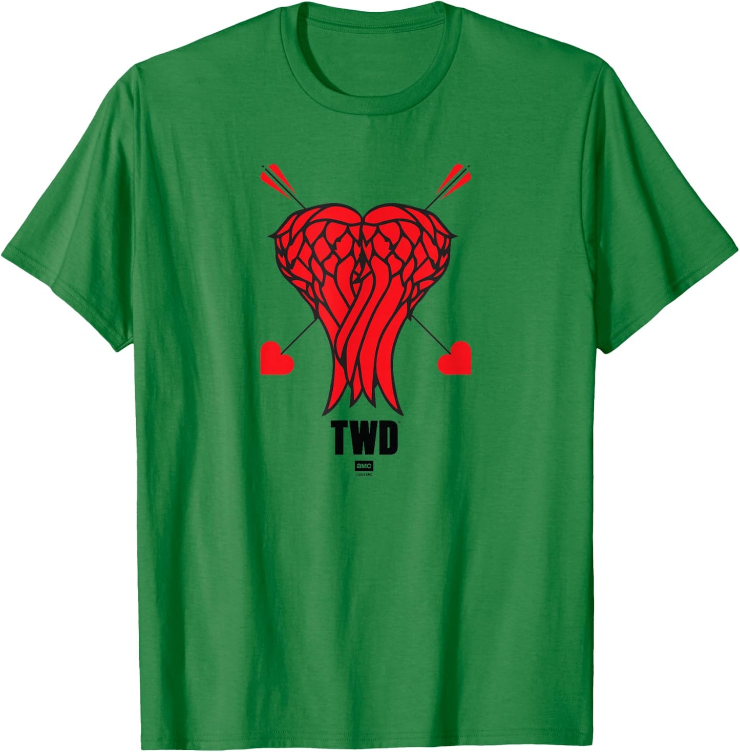 The Walking Dead Daryl Heart Wings T-Shirt - T-Shirt | Irish Green