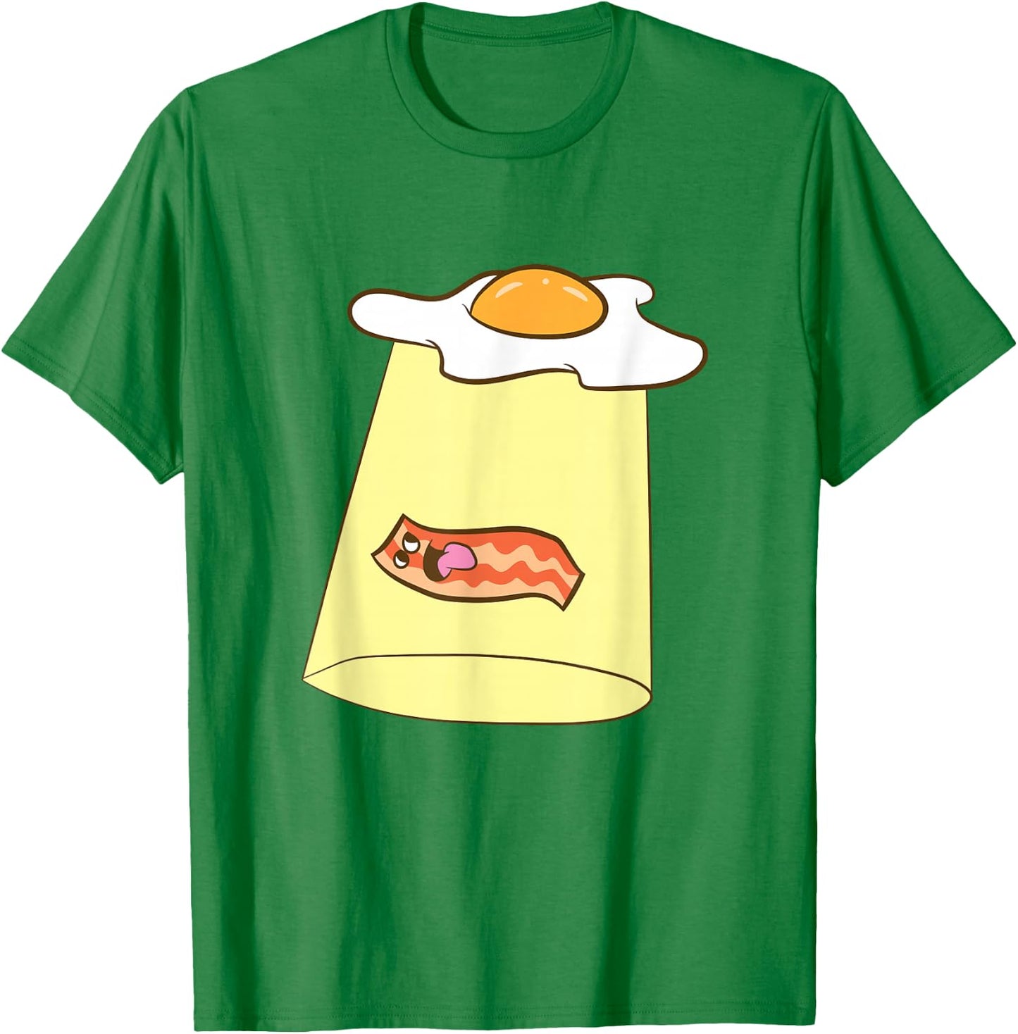 Egg And Bacon UFO Alien Bacon And Eggs Breakfast T-Shirt - T-Shirt | Irish Green