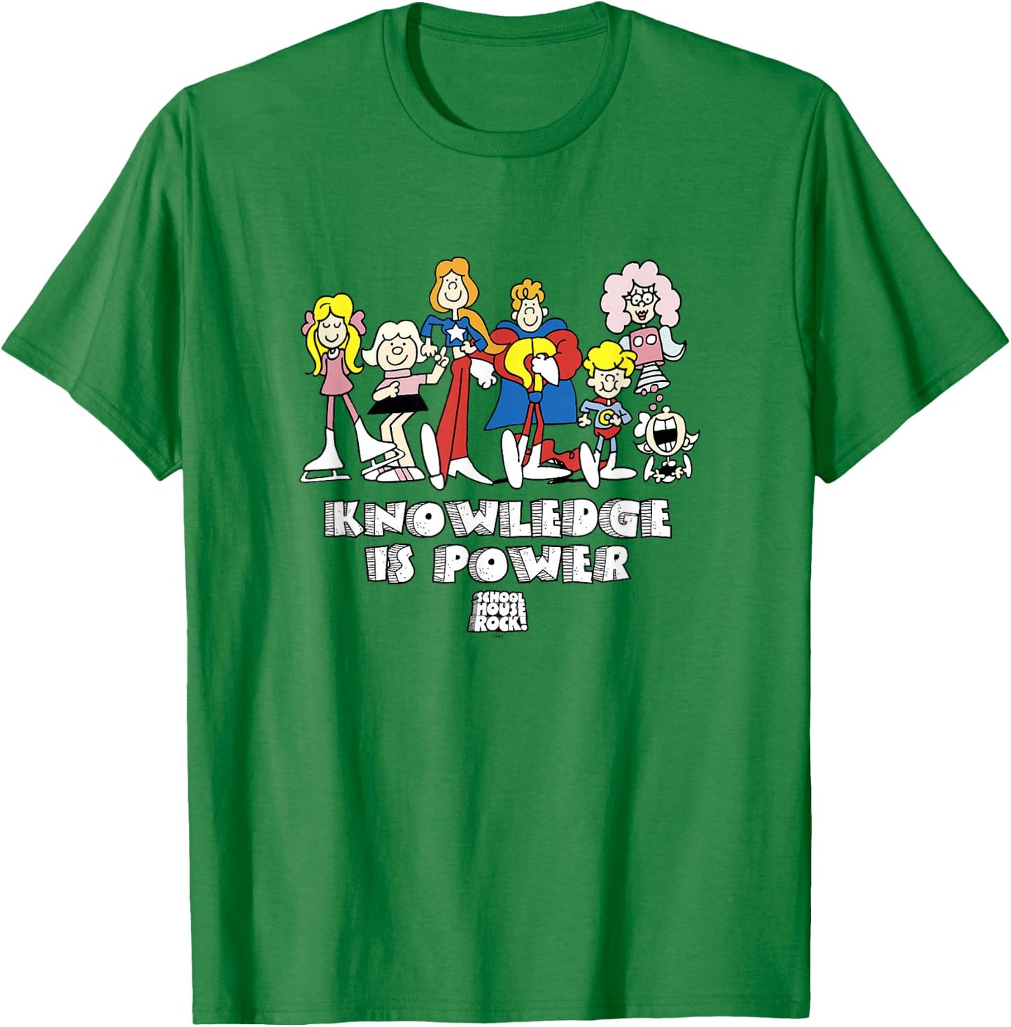 Schoolhouse Rock! Favorite Characters Knowledge is Power T-Shirt - T-Shirt | Irish Green
