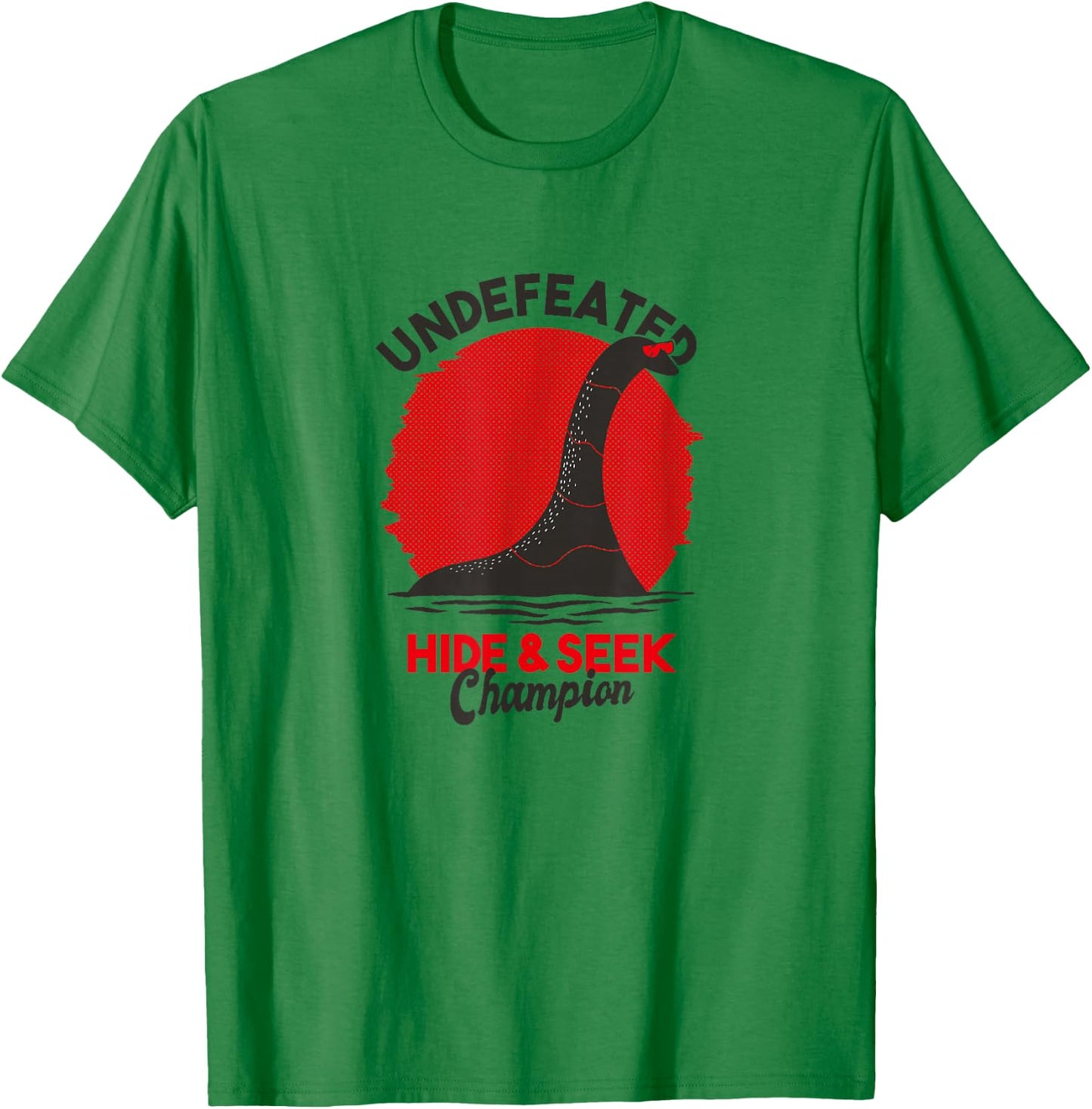 Undefeated Hide and Seek Champion Lochness Monster Nessie T-Shirt - T-Shirt | Irish Green