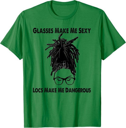 Glasses Make Me Sexy - Black Women LOC'd T-Shirt - T-Shirt | Irish Green