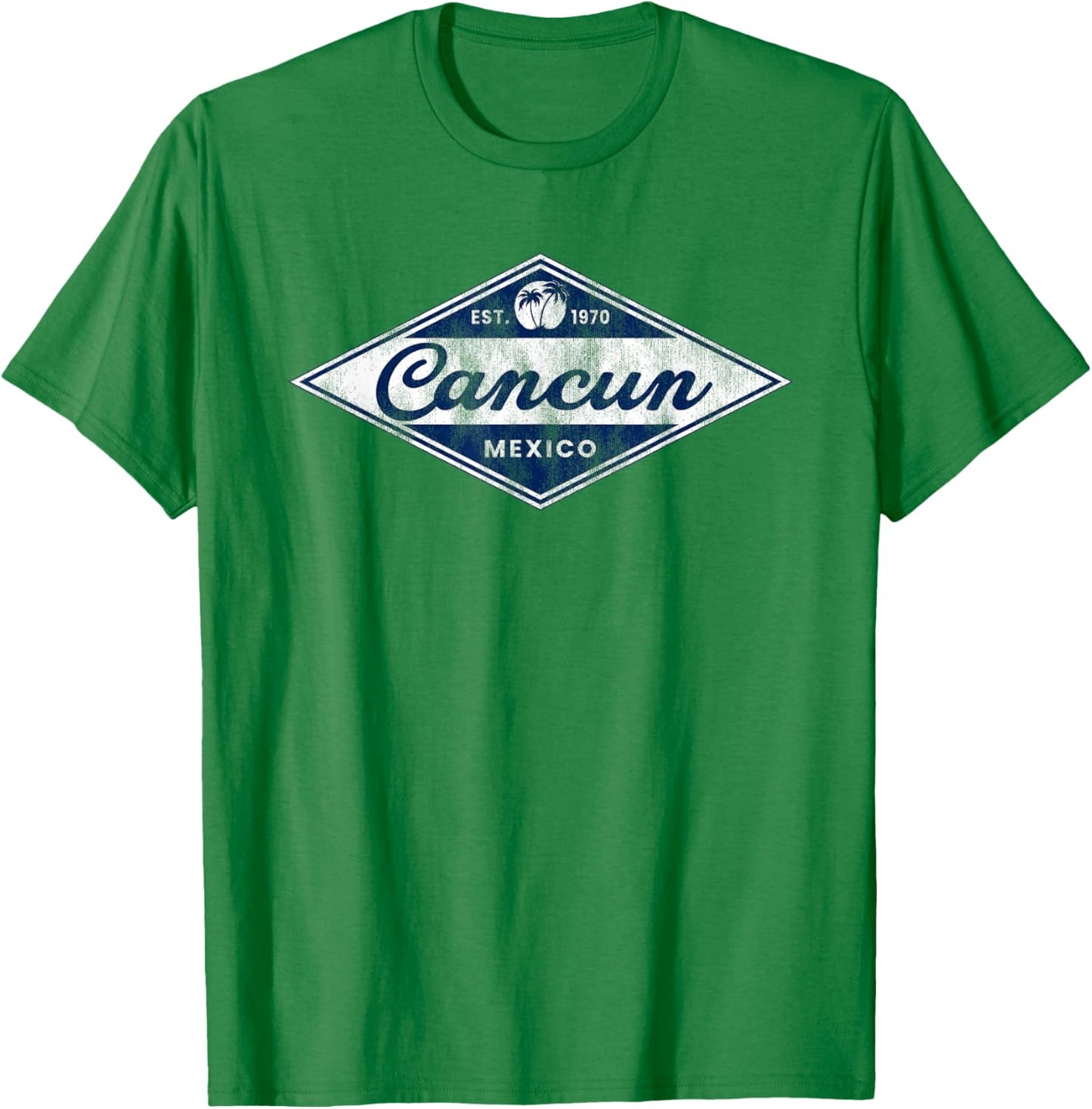 Vintage Cancun Palm Trees retro 70s Surfer Mexican Vacation T-Shirt - T-Shirt | Irish Green