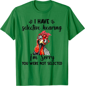 cute Women Chicken With Bandana Headband and Glasses T-Shirt - T-Shirt | Irish Green