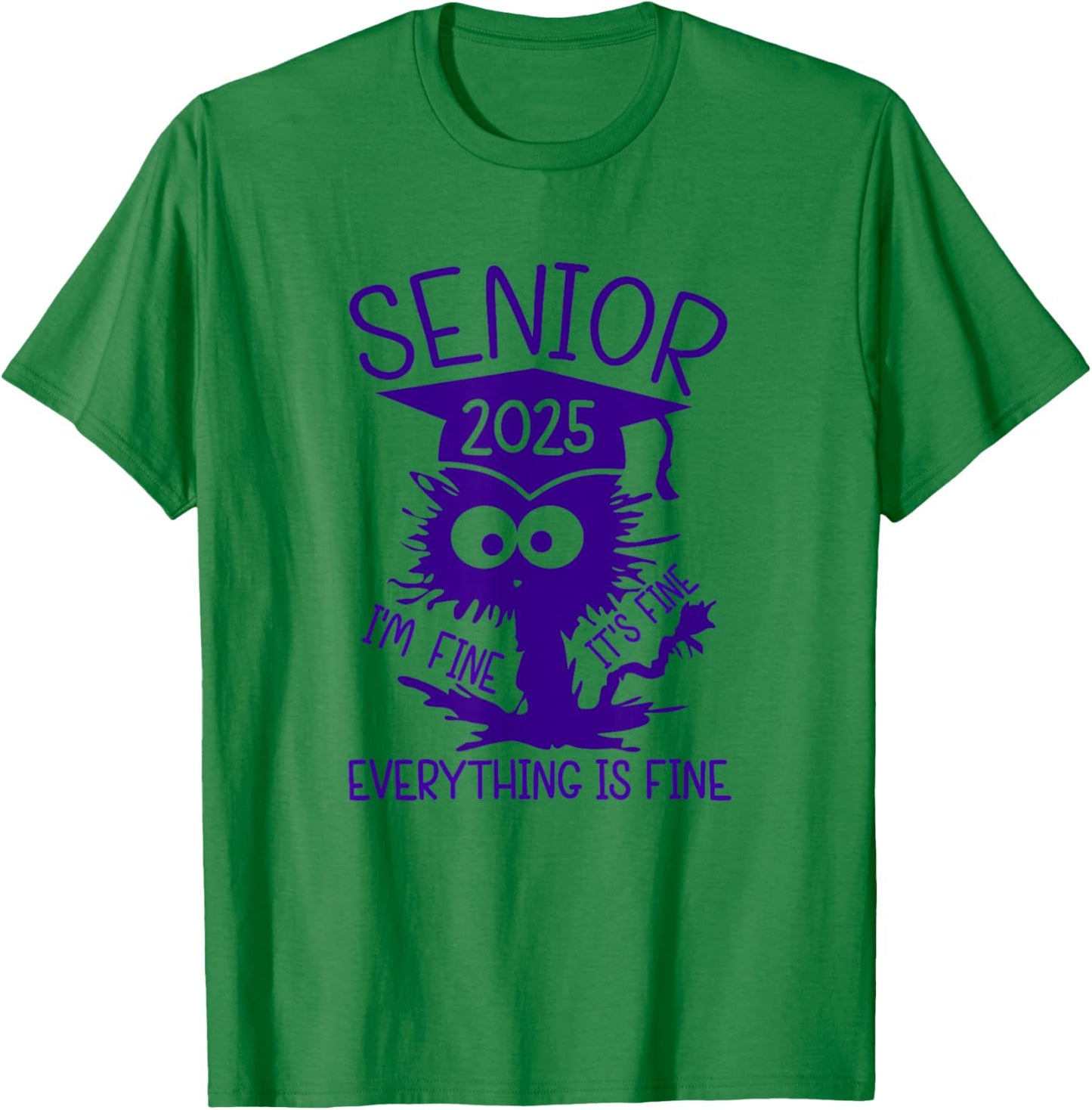 Senior 2025 High School College Graduation Year Class Of 25 T-Shirt - T-Shirt | Irish Green