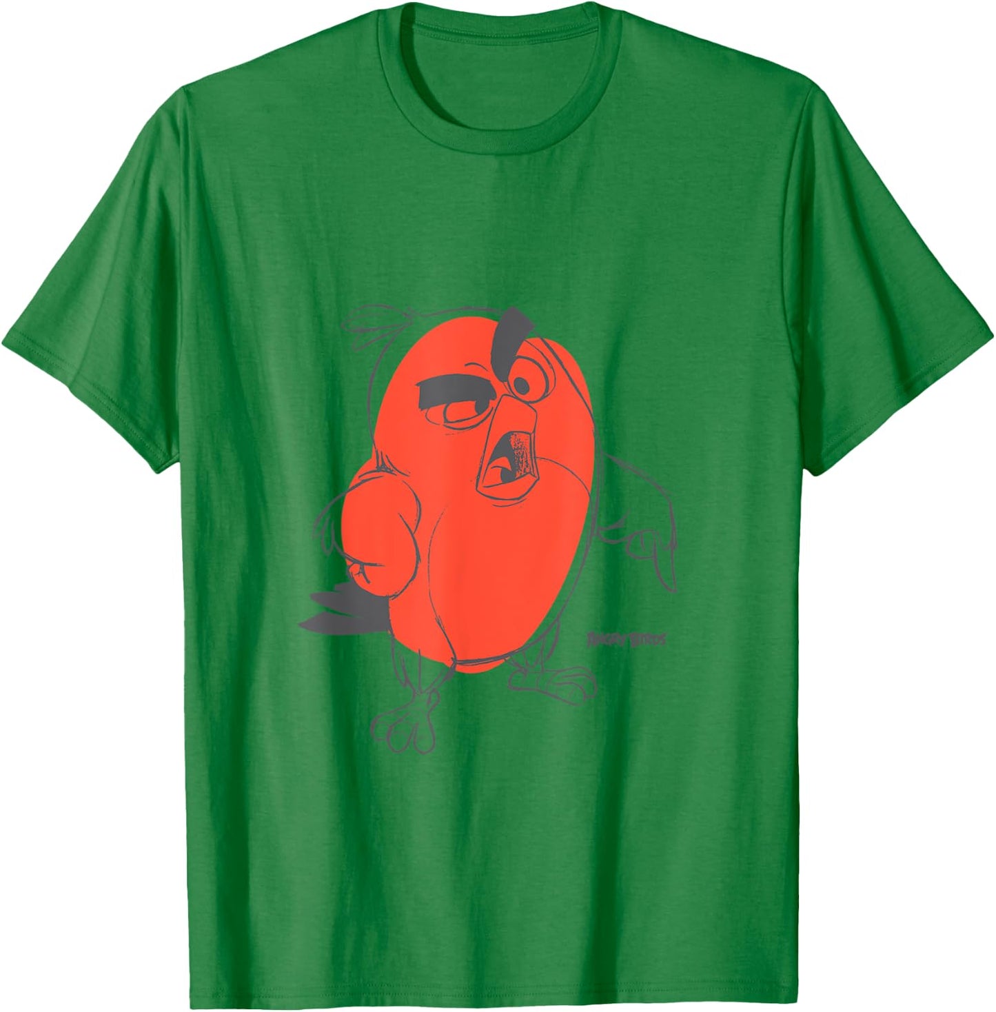 Angry Birds Red Character Sketch Official Merchandise T-Shirt - T-Shirt | Irish Green