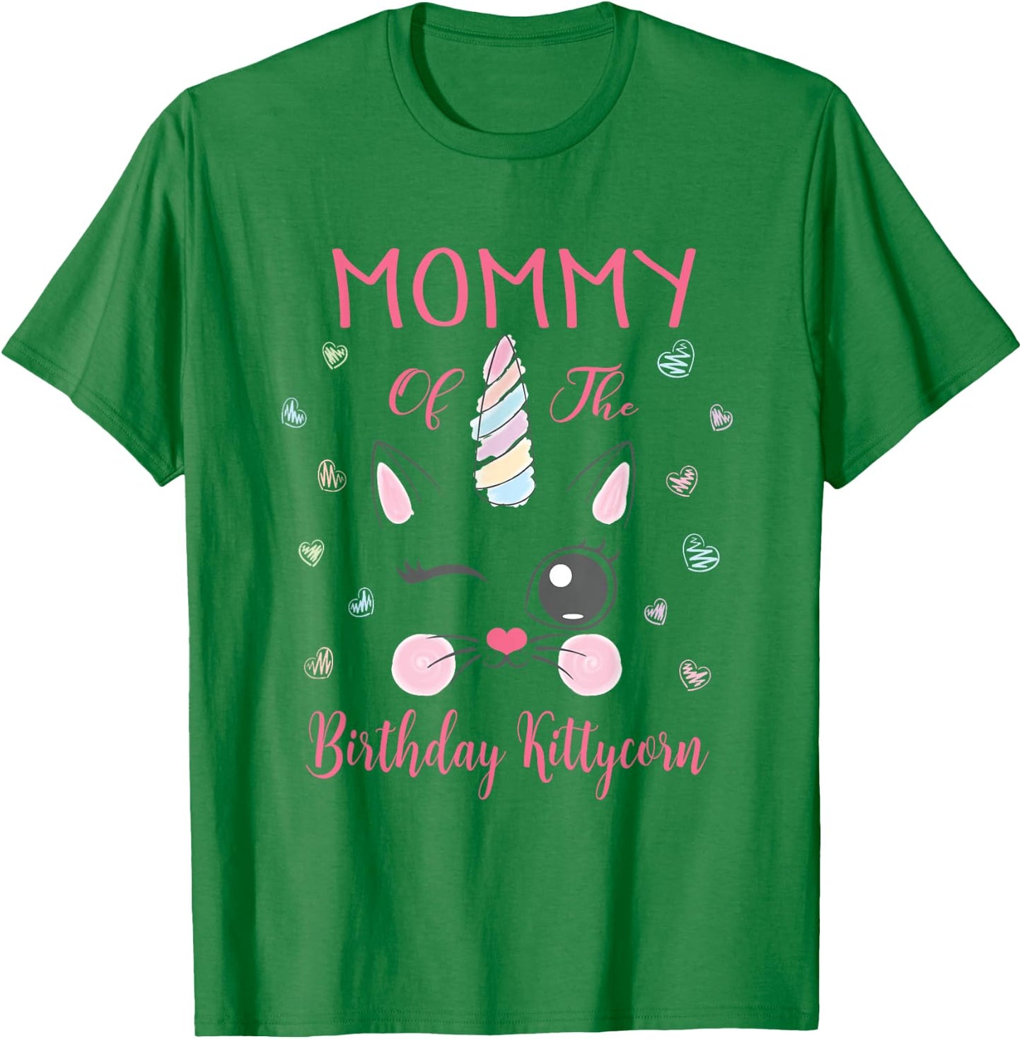 Mommy Of The Birthday Kittycorn Princess Girl Party T-Shirt - T-Shirt | Irish Green