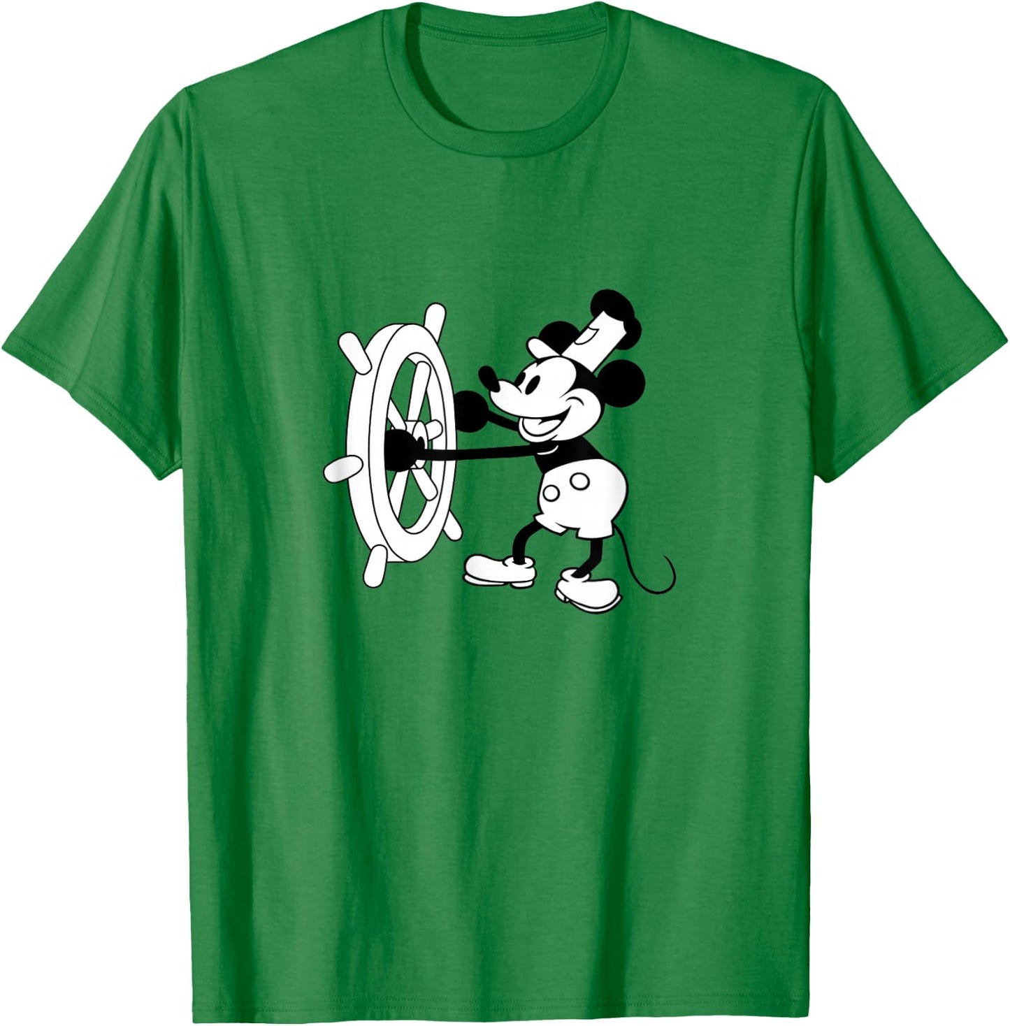 VarieTees Steamboat Willie - All Time Classic Mickey Cartoon , Small T-Shirt - T-Shirt | Irish Green