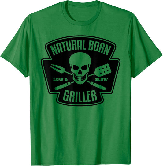 Barbecue Natural Born Grillmeister Griller Grill Gift T-Shirt - T-Shirt | Irish Green