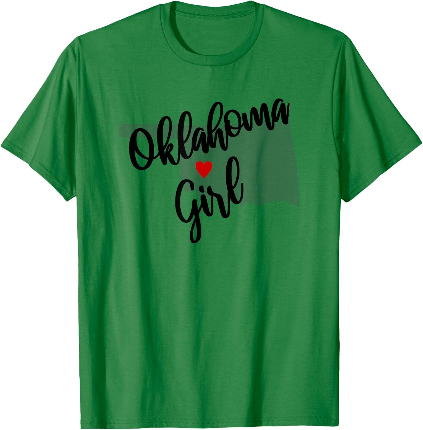 Oklahoma Girl Home State Cute Heart T-Shirt - T-Shirt | Irish Green