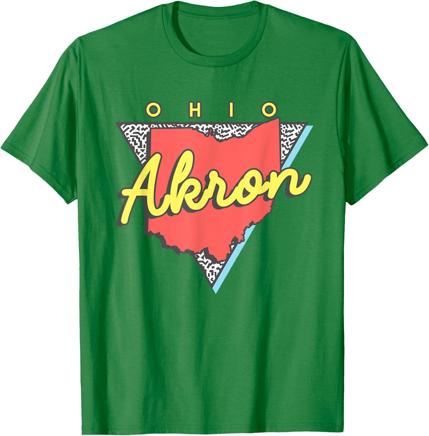 Akron Ohio Retro Triangle OH City T-Shirt - T-Shirt | Irish Green