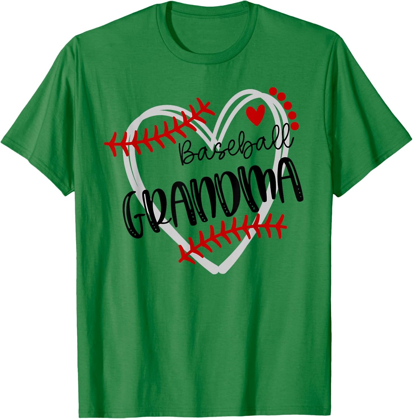 Personalized Baseball Heart Cute Grandma Women Baseball T-Shirt - T-Shirt | Irish Green