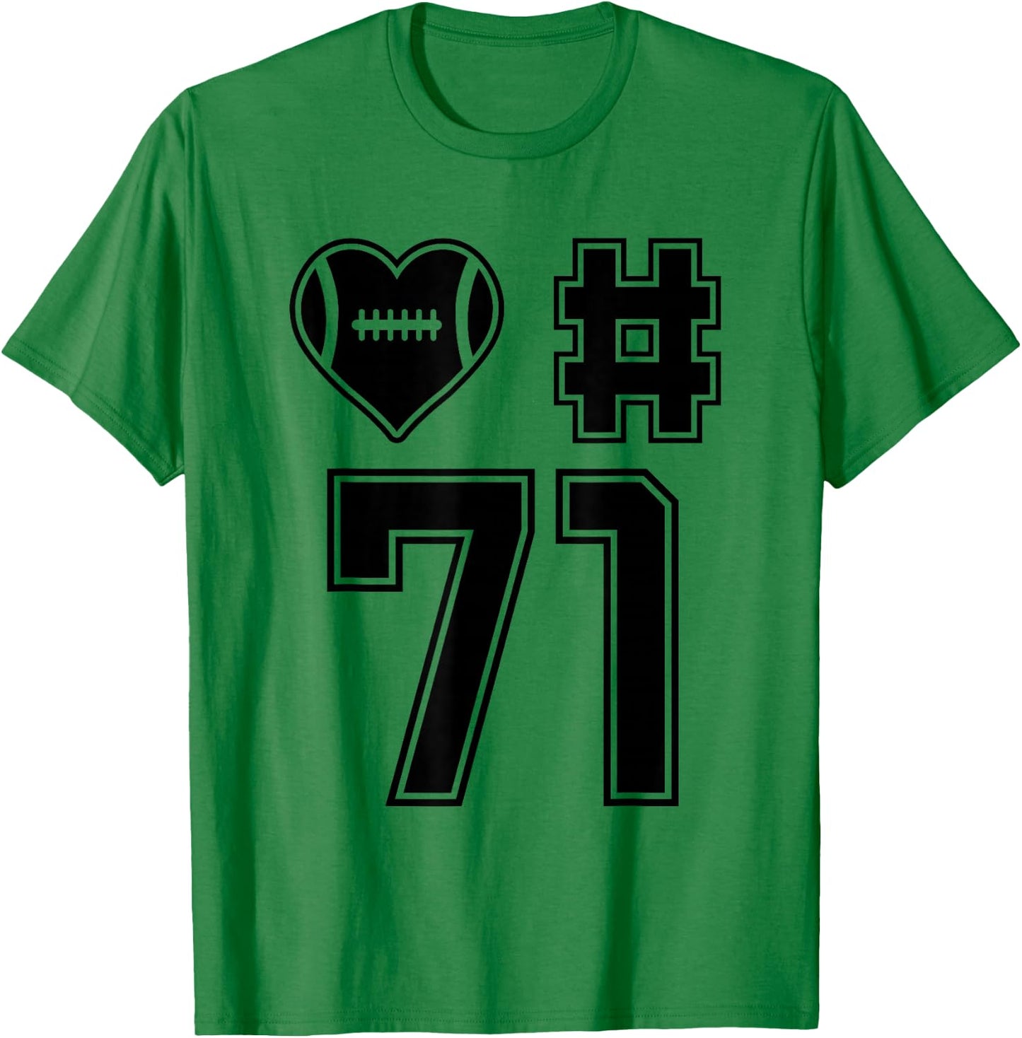Love & Support Football Player Number 71 T-Shirt - T-Shirt | Irish Green