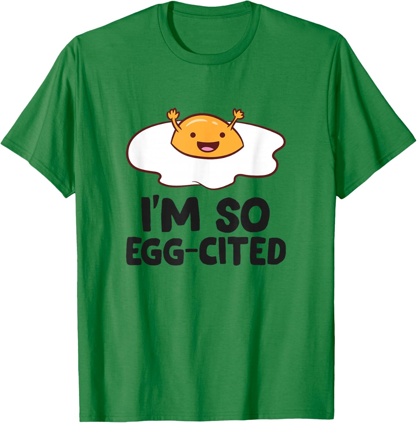 Funny Eggs I'm So Egg-Cited Funny Egg Puns Kids T-Shirt - T-Shirt | Irish Green