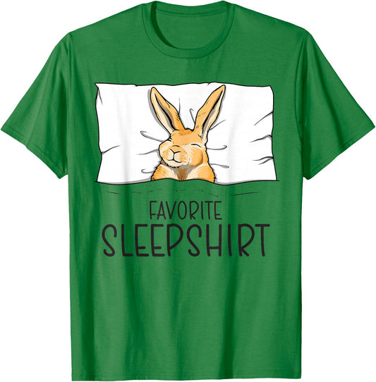 Favorite Sleepshirt, Napping Rabbit Pajama T-Shirt - T-Shirt | Irish Green