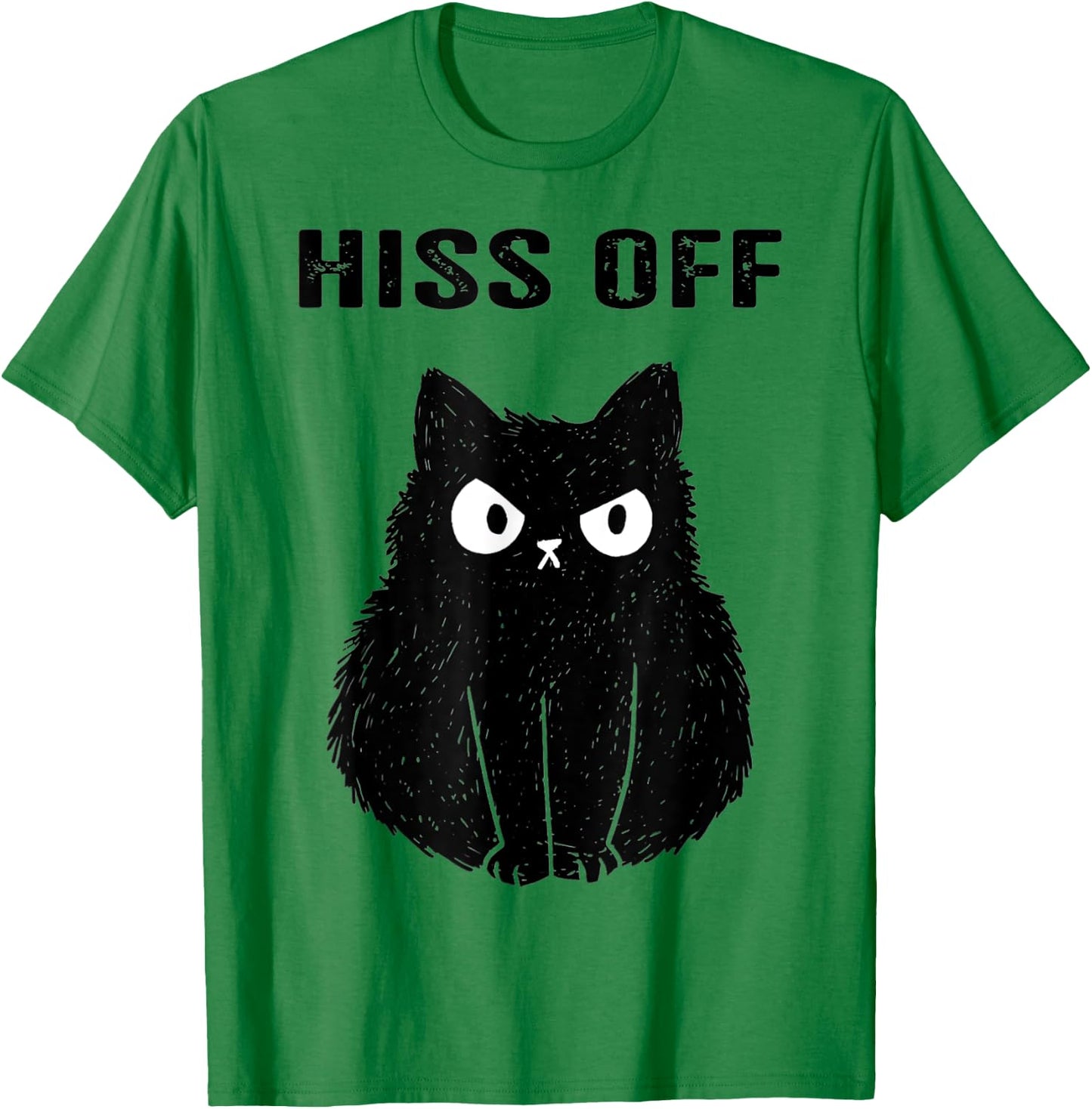 Black Cat Hiss Off T-Shirt - T-Shirt | Irish Green