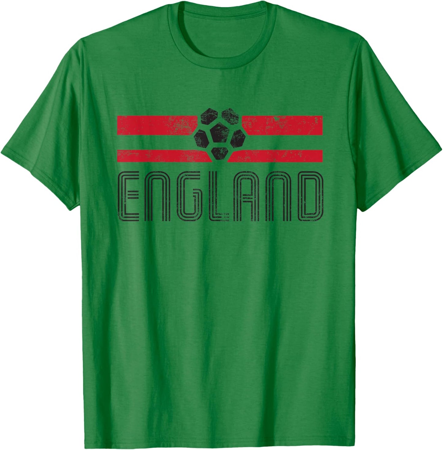 England Retro Stripe Euro Football T-Shirt - T-Shirt | Irish Green
