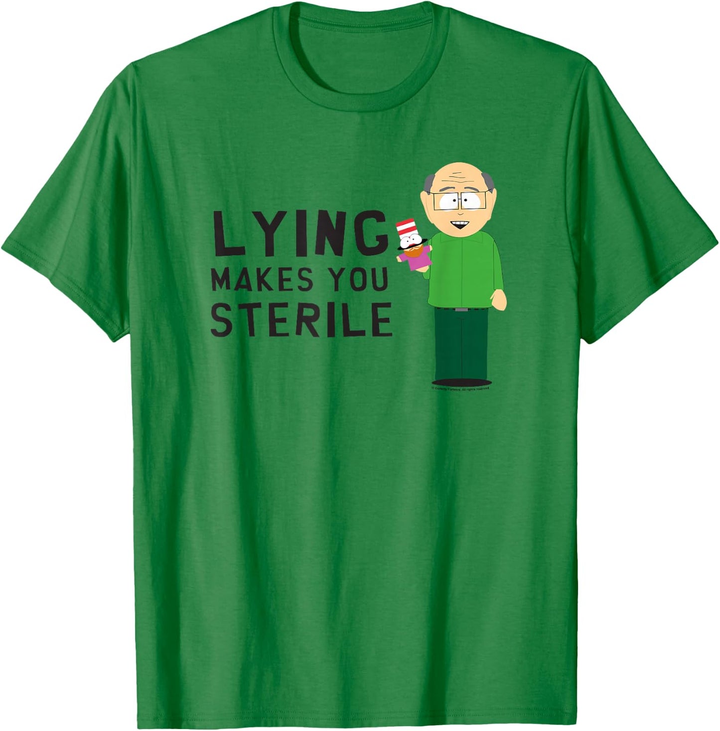 South Park Mr. Garrison Lying Makes You Sterile T-Shirt - T-Shirt | Irish Green