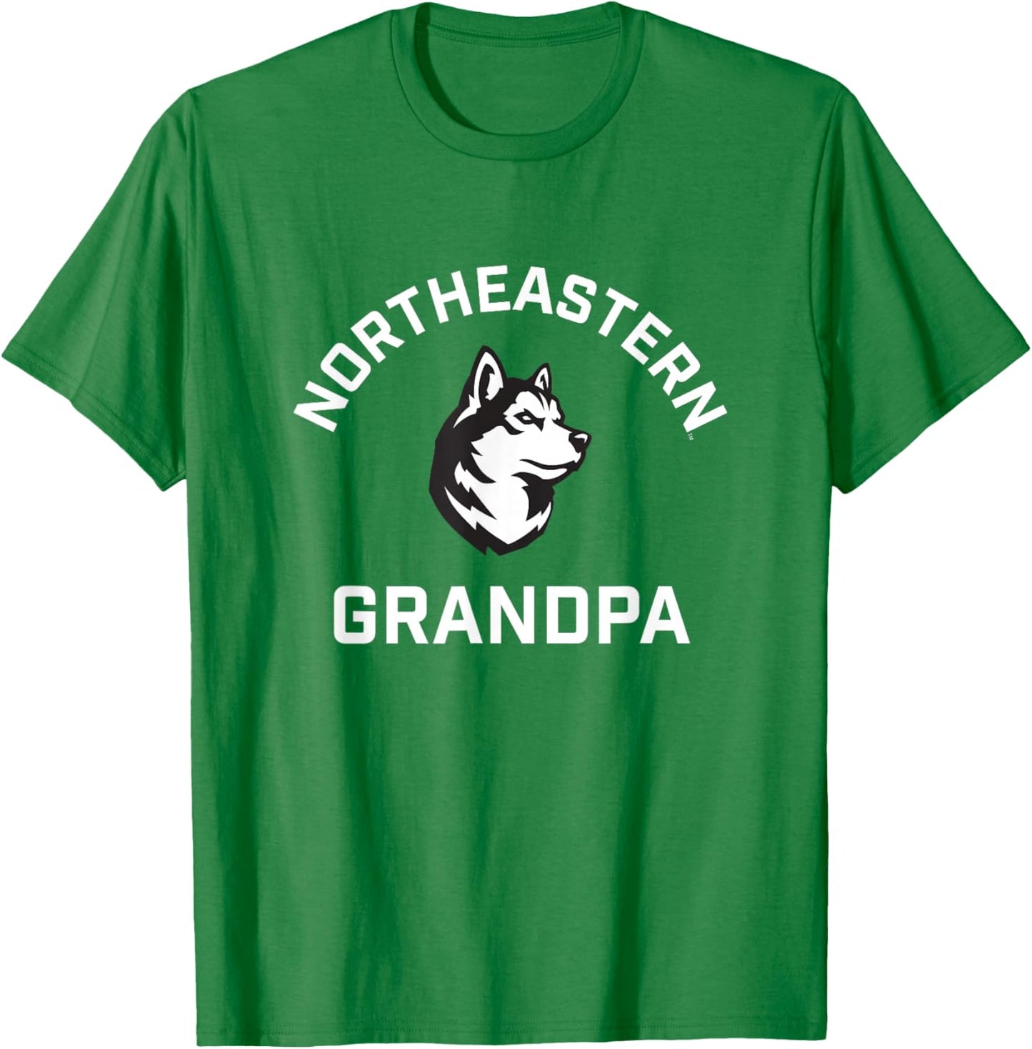 Northeastern University NEU Huskies Arched Grandpa T-Shirt - T-Shirt | Irish Green
