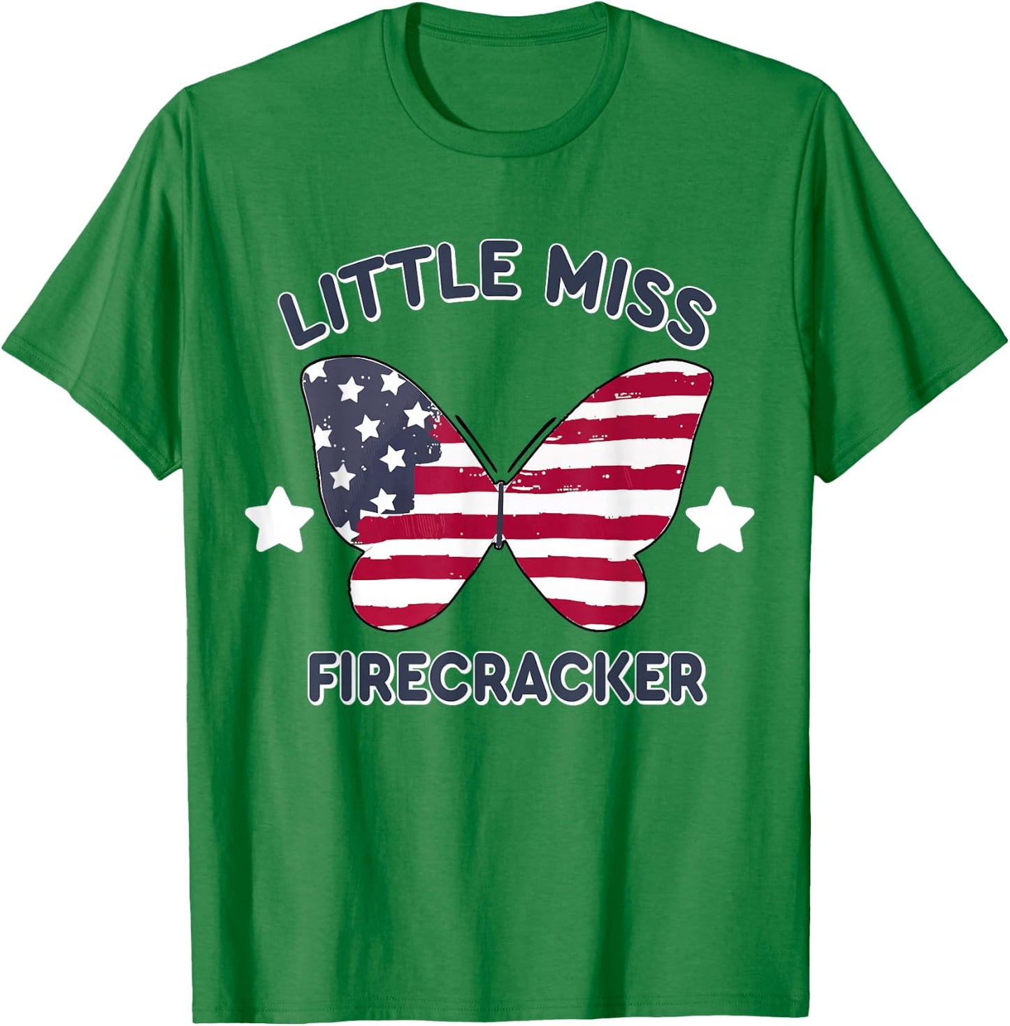 USA Flag Little Miss Firecracker 4th July Women Toddler Girl T-Shirt - T-Shirt | Irish Green