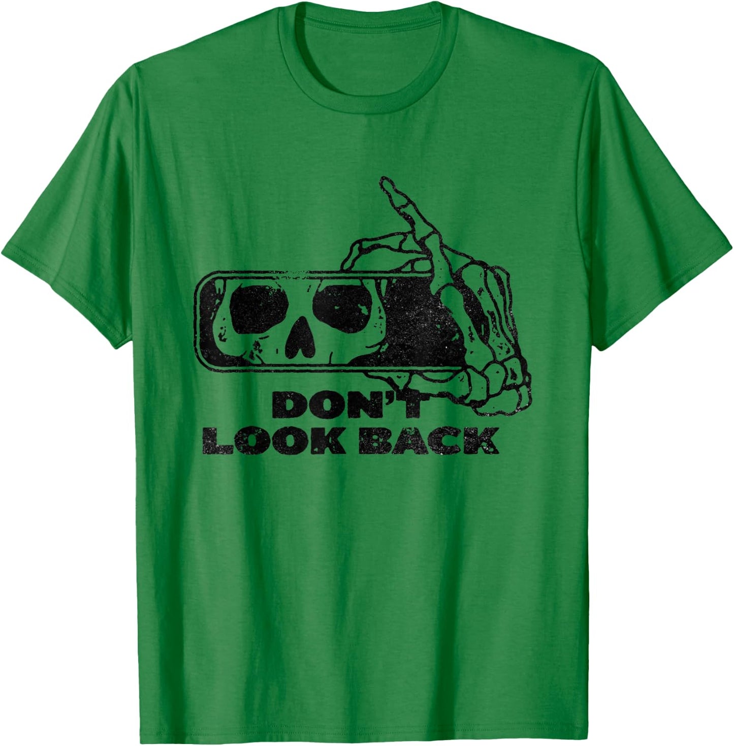 Don't Look Back Skeleton Car Mirror Transparent Halloween T-Shirt - T-Shirt | Irish Green
