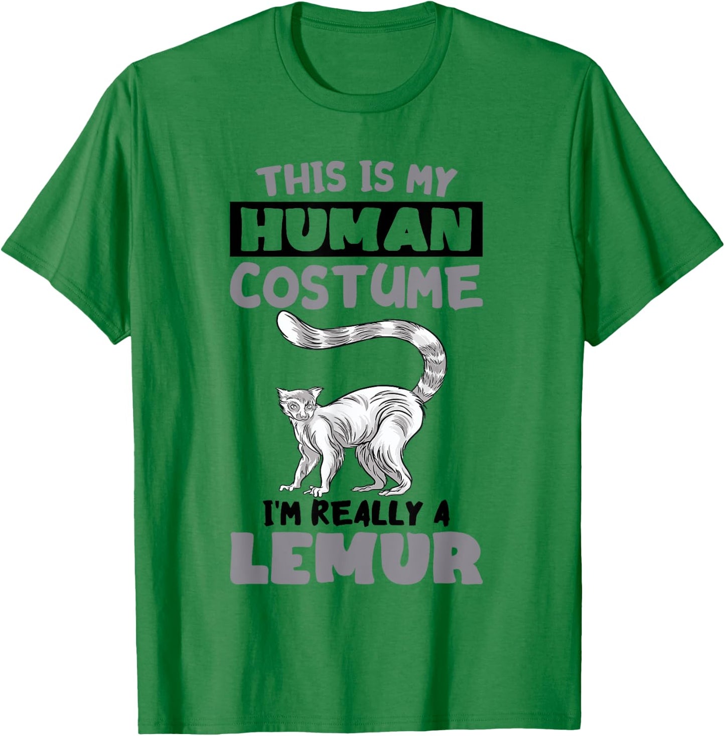 Human Costume Madagascar Animal Cute Lemur Monkey Lemur T-Shirt - T-Shirt | Irish Green