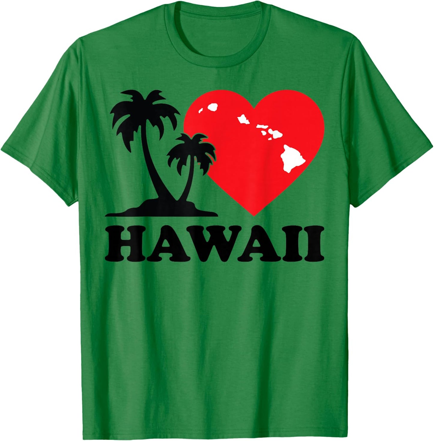 I love Hawaii Hawaiian heart palm Women Men Kids T-Shirt - T-Shirt | Irish Green