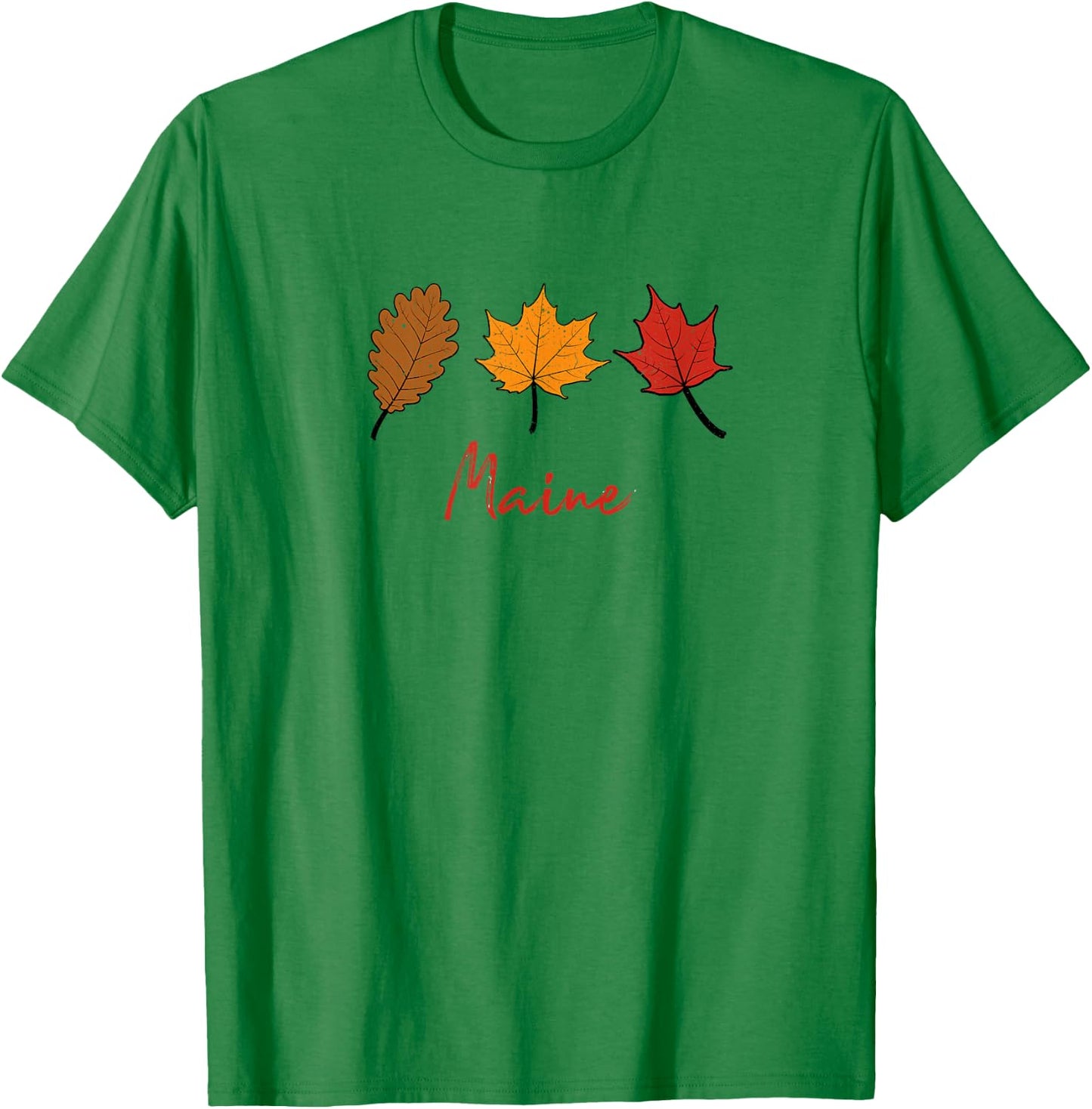 Maine Fall Foliage Autumn Leaf Peeping Oak Maple Leaves T-Shirt - T-Shirt | Irish Green