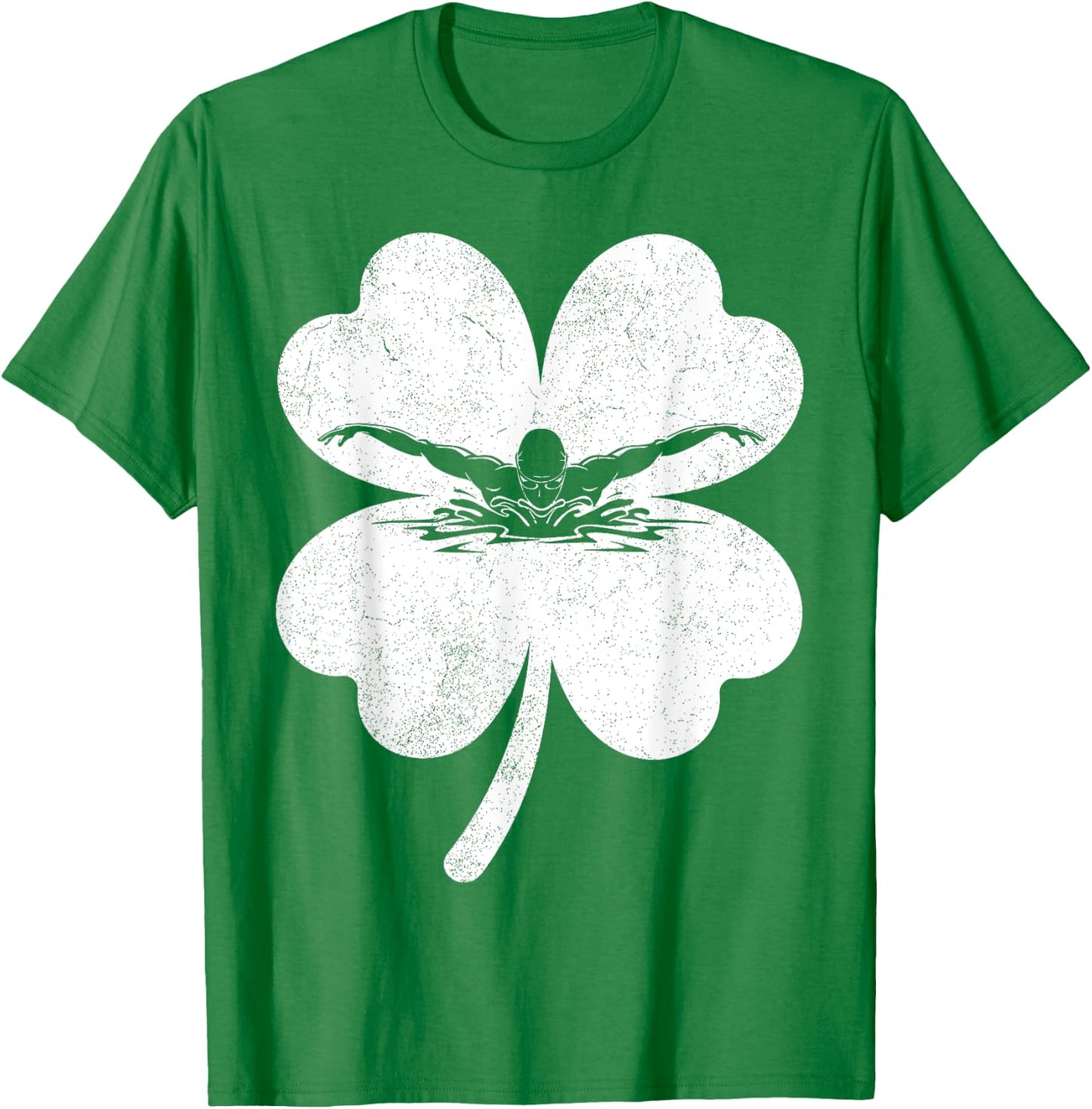 Swimming St Patrick Day Lucky Shamrock Swimmer Boys Girls T-Shirt - T-Shirt | Irish Green