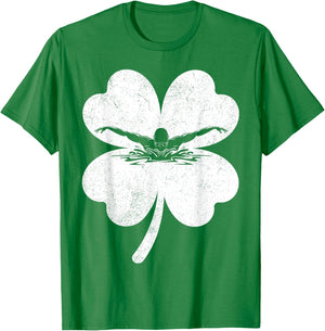 Swimming St Patrick Day Lucky Shamrock Swimmer Boys Girls T-Shirt - T-Shirt | Irish Green