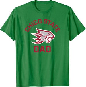 Chico State Wildcats Arched Dad T-Shirt - T-Shirt | Irish Green