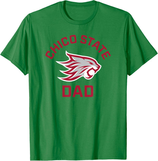 Chico State Wildcats Arched Dad T-Shirt - T-Shirt | Irish Green