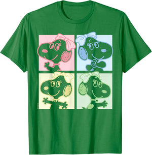 Peanuts - Belle Pastel Grid Snoopy's Sister T-Shirt - T-Shirt | Irish Green