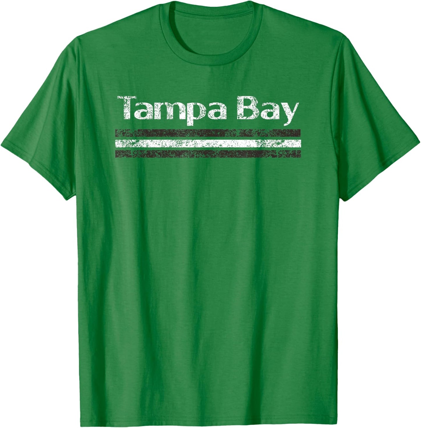 Tampa Bay Florida Retro Vintage Weathered Stripe Throwback T-Shirt - T-Shirt | Irish Green