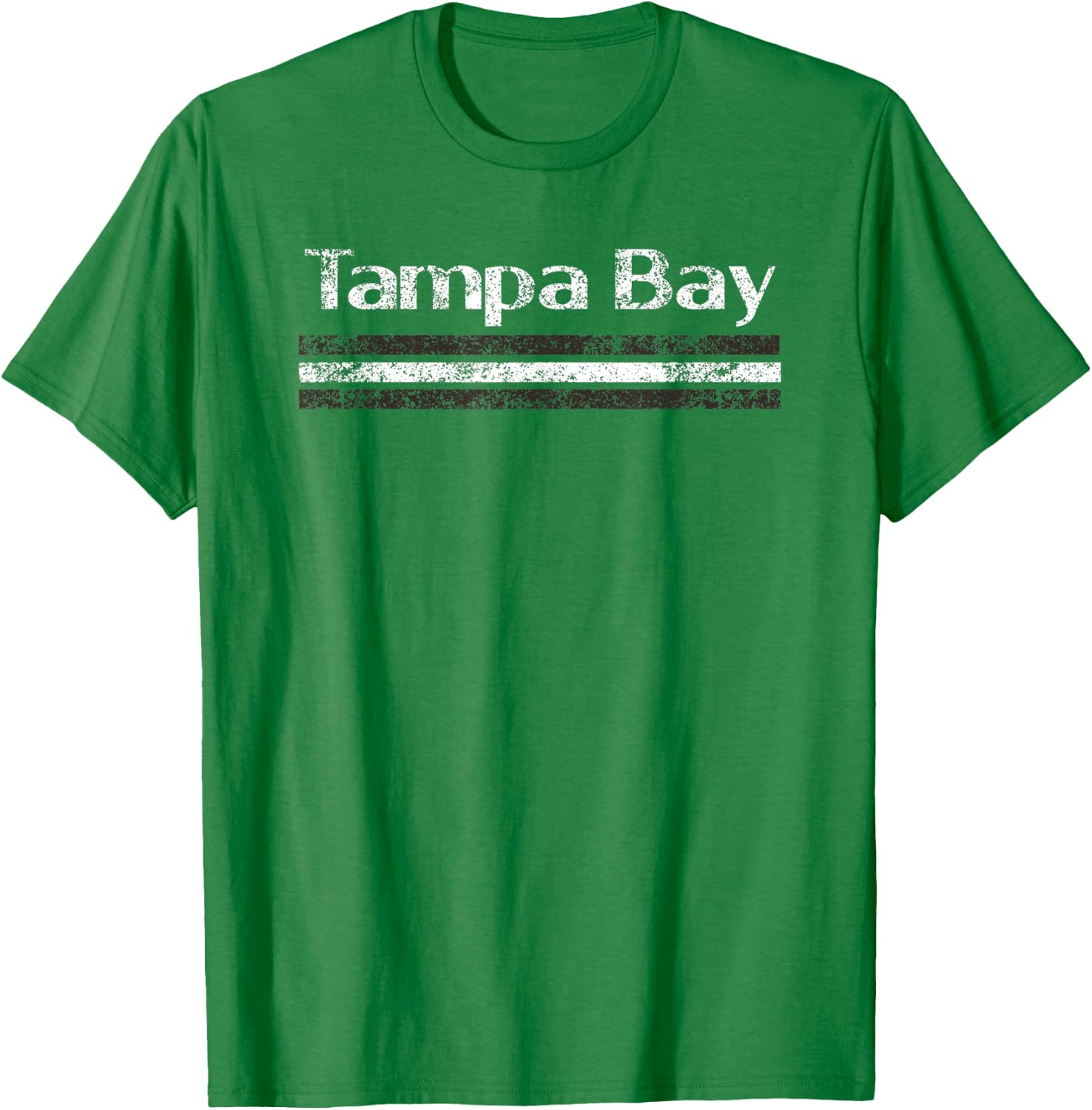 Tampa Bay Florida Retro Vintage Weathered Stripe Throwback T-Shirt - T-Shirt | Irish Green