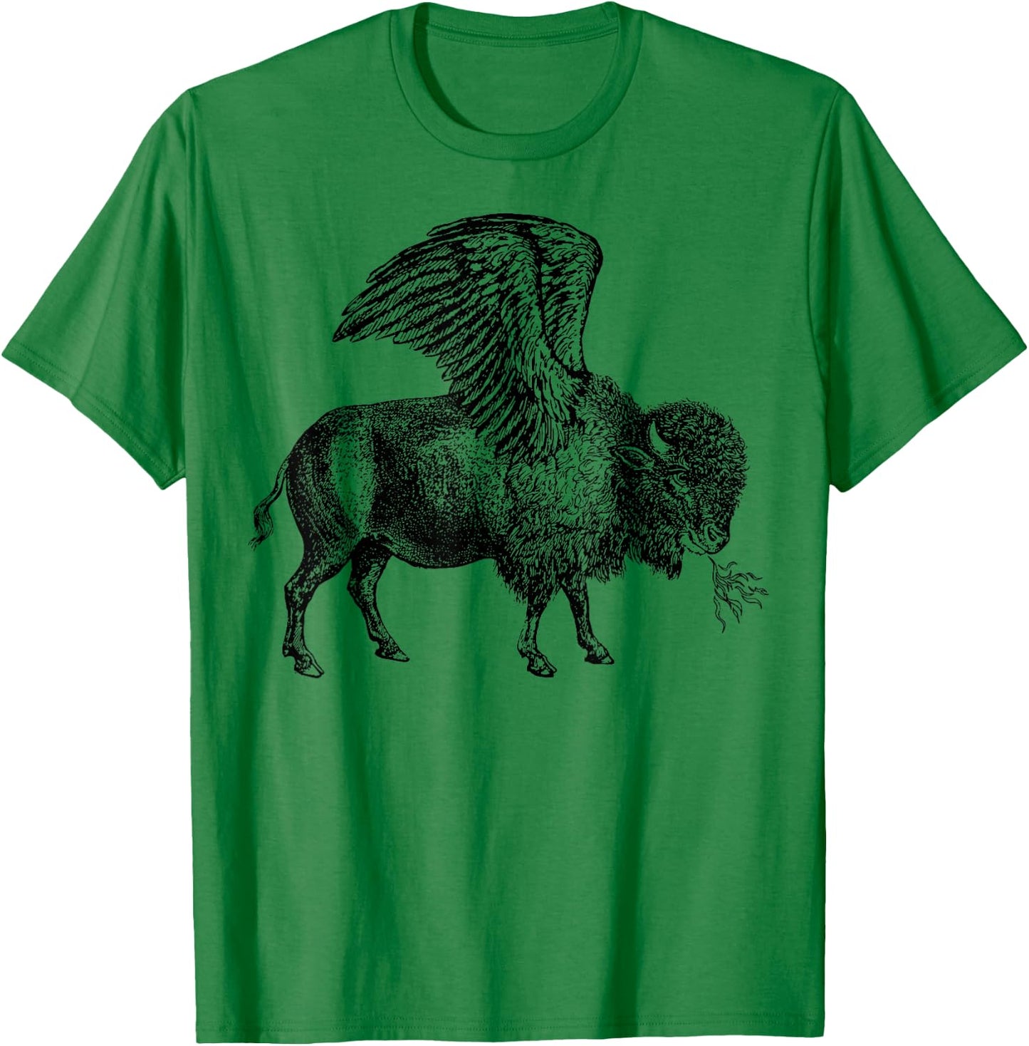 Funny design Buffalo Wings Hot Foodie Chicken Bison Vintage T-Shirt - T-Shirt | Irish Green