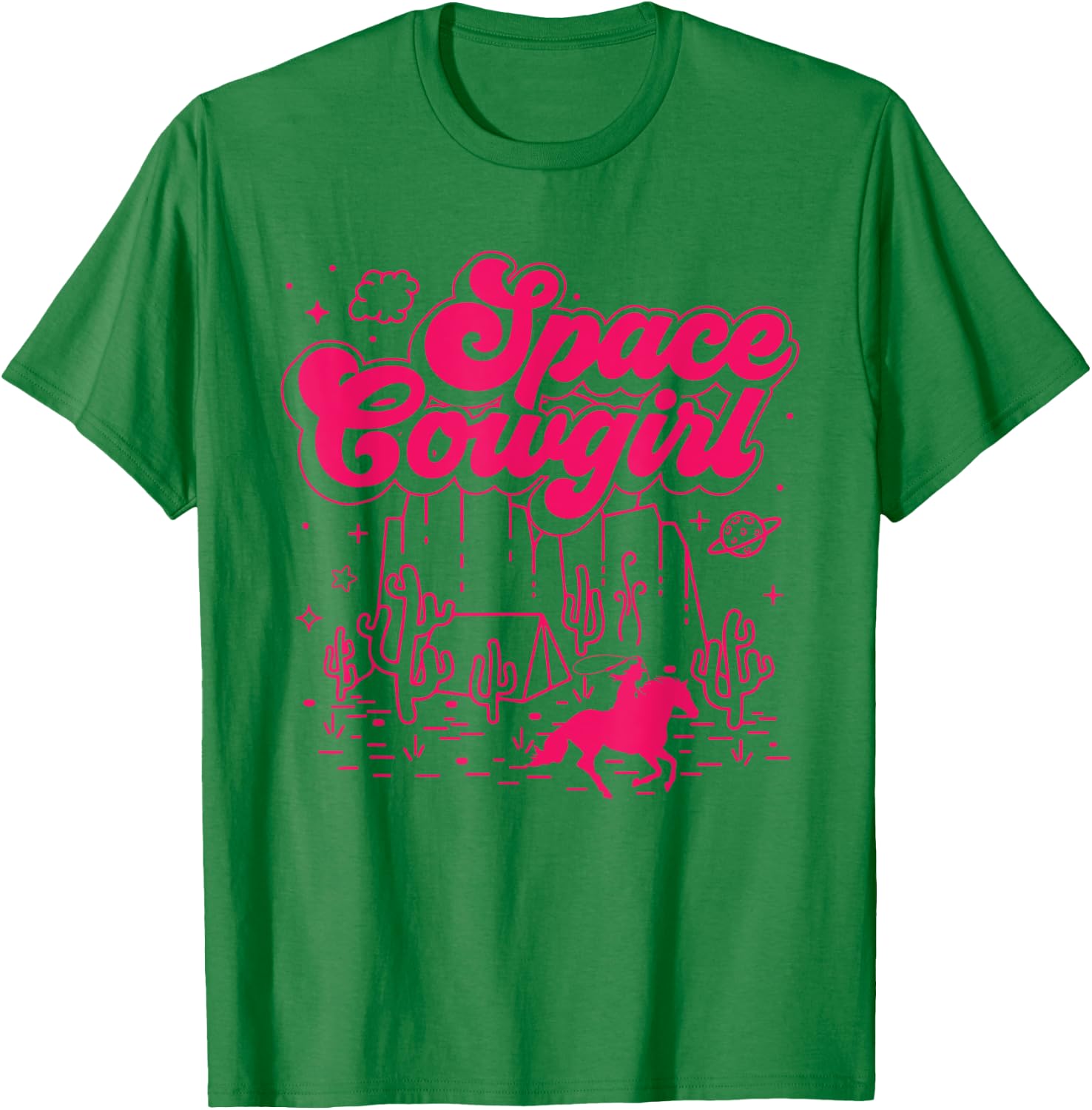 Space Cowgirls Shirt Bachelorette Party Rodeo Girls Women T-Shirt - T-Shirt | Irish Green