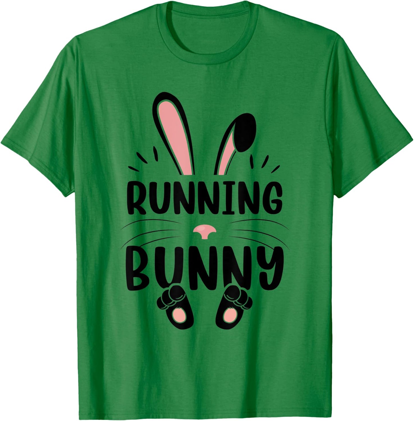 Running Bunny Funny Matching Easter Bunny Egg Hunting T-Shirt - T-Shirt | Irish Green
