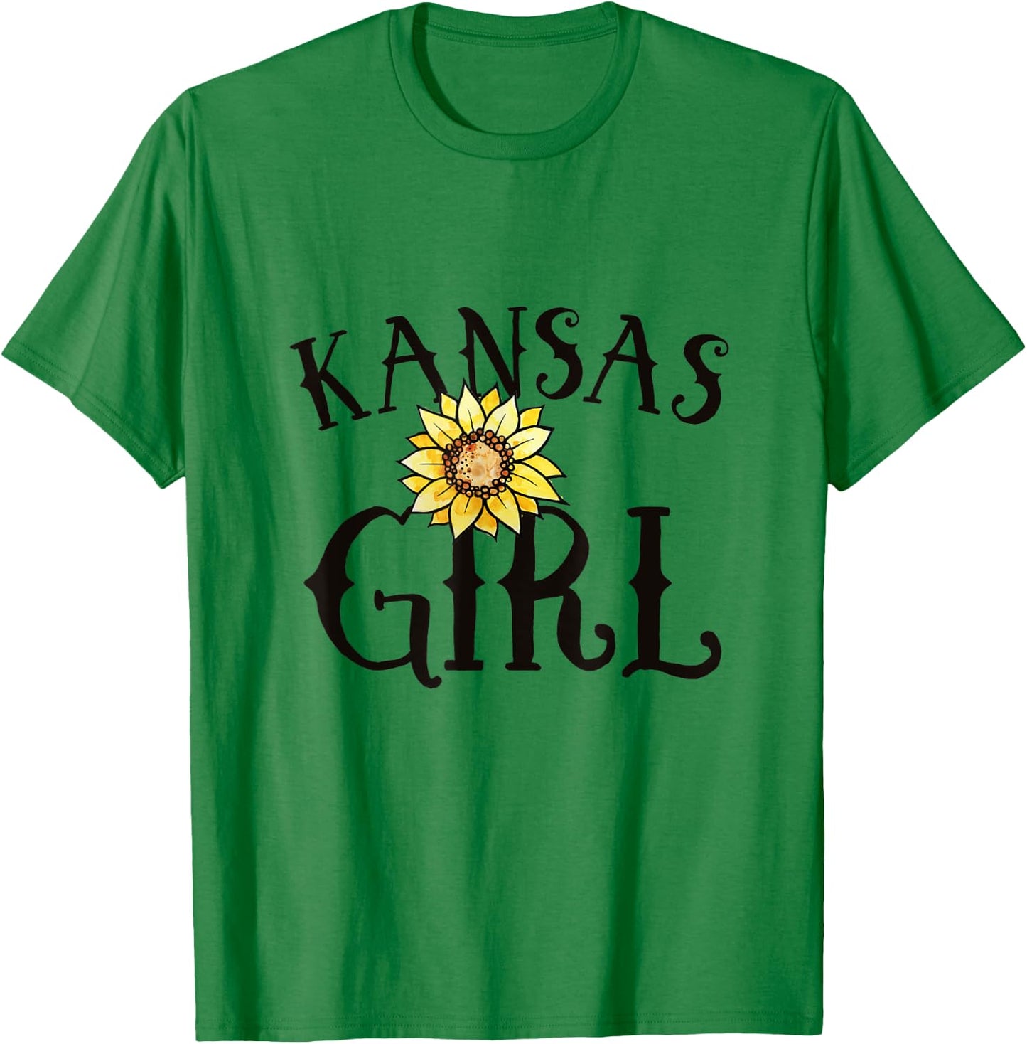 Kansas Girl Sunflowers T-Shirt - T-Shirt | Irish Green