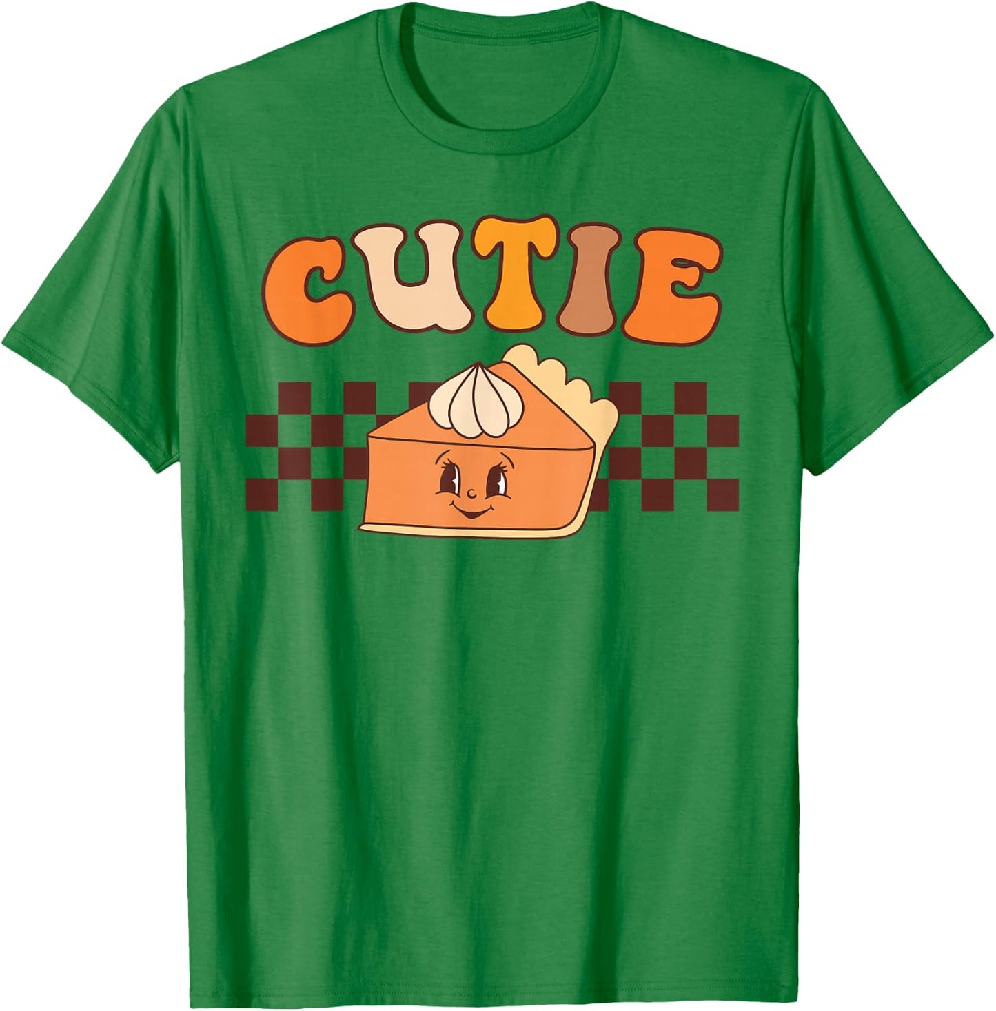Retro Groovy Cutie Pie Thanksgiving Pumpkin Pie Costume T-Shirt - T-Shirt | Irish Green