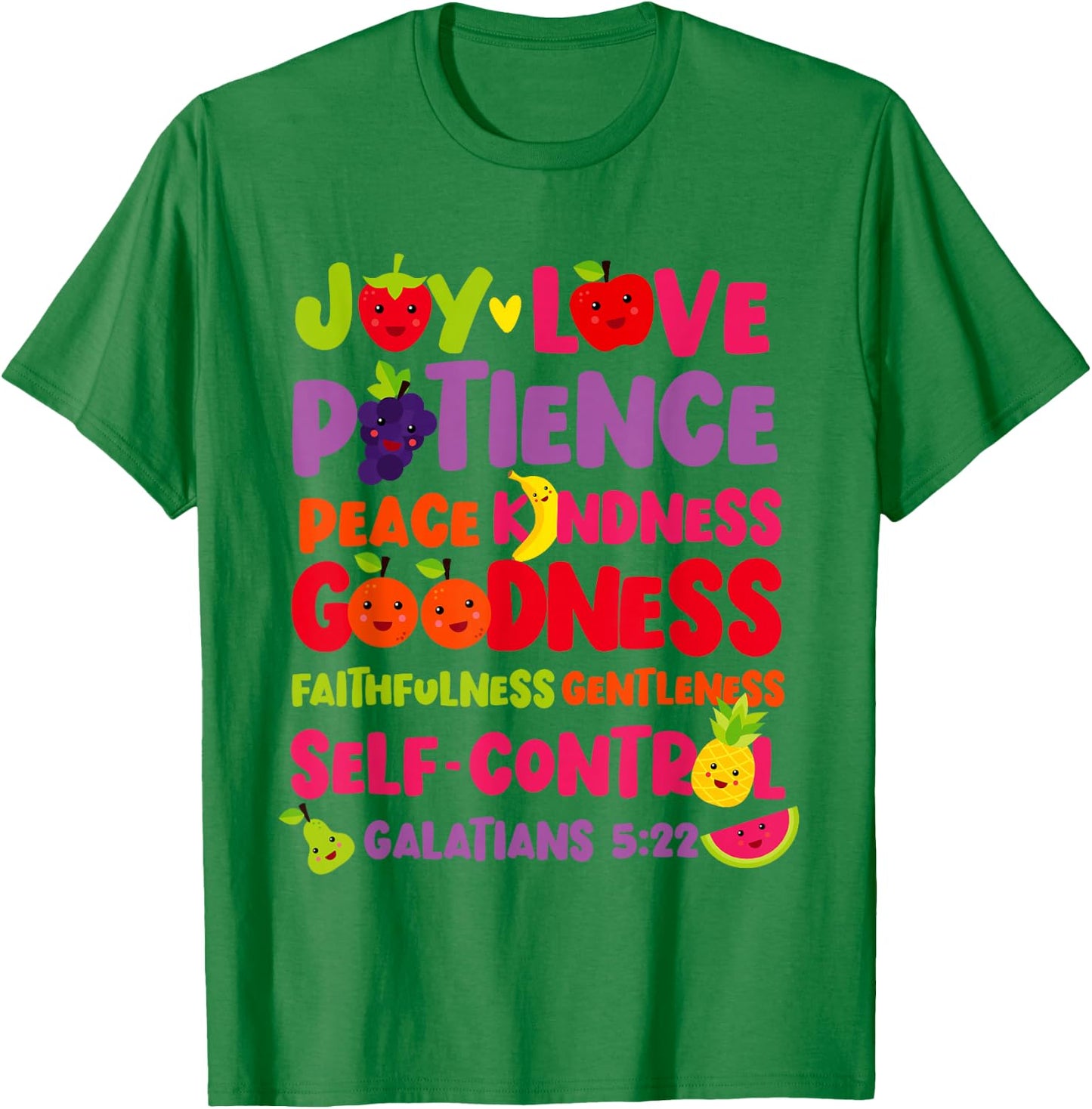 Christian Bible Verse Fruit Of The Spirit Galatians 5:22 T-Shirt - T-Shirt | Irish Green