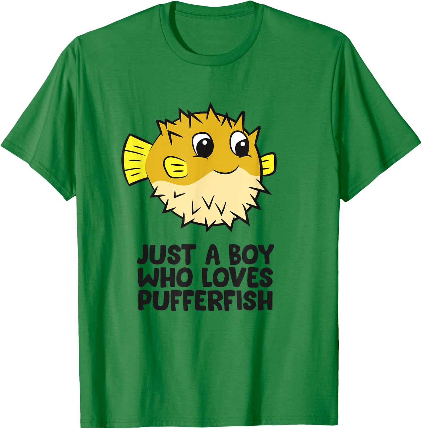 Just a Boy Who Loves Pufferfish Blobfish Boy T-Shirt - T-Shirt | Irish Green
