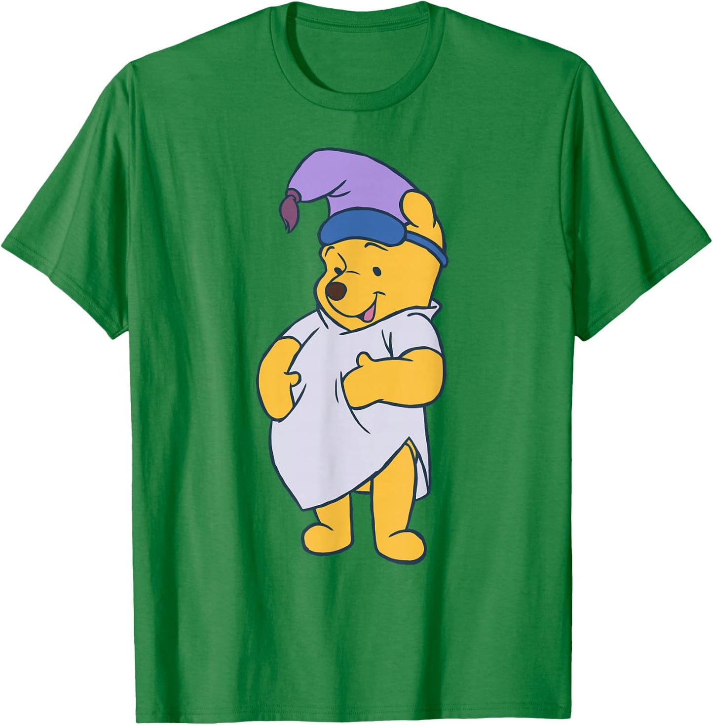 Disney Winnie The Pooh Cute Pooh Ready to Sleep Big Portrait T-Shirt - T-Shirt | Irish Green
