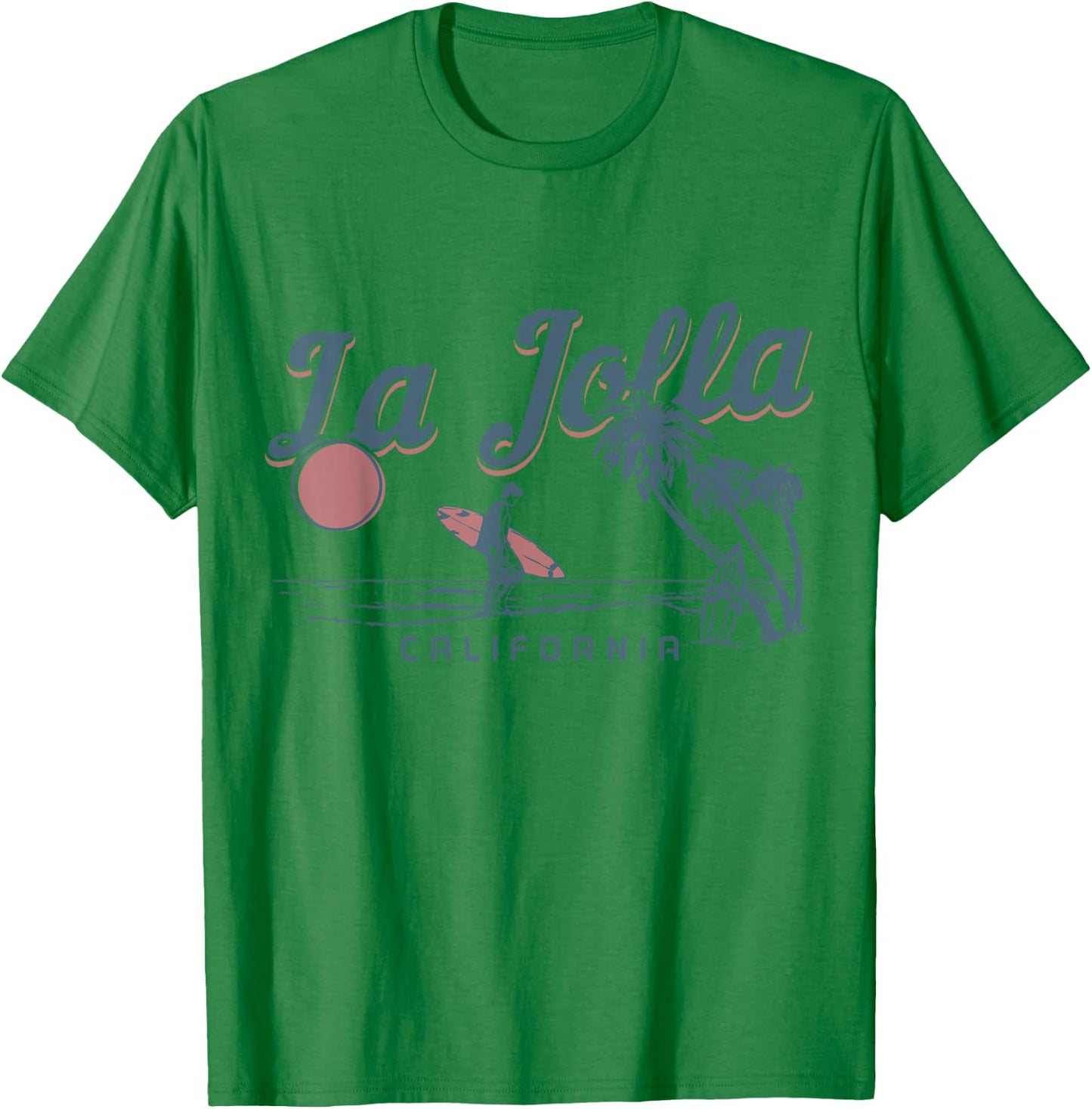 La Jolla California Surf Beach Vintage Souvenir Surfer T-Shirt - T-Shirt | Irish Green