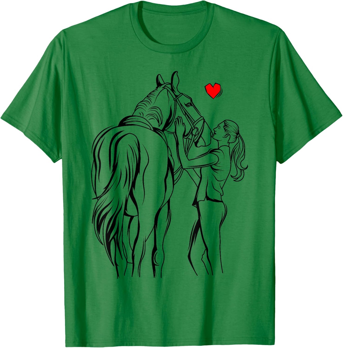 Horse Lover Girl Women Horseback Riding T-Shirt - T-Shirt | Irish Green